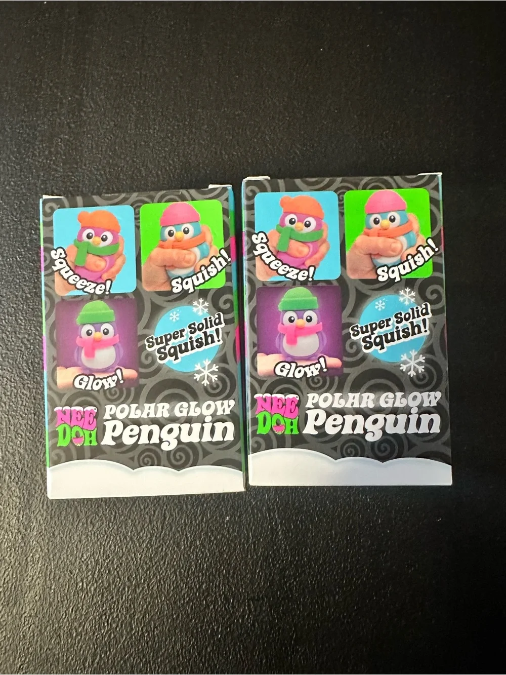 Polar Glow Penguin Squishy Toy - Green & Pink